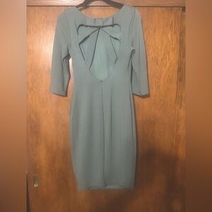 ANTHROPOLOGIE Crystal Structure Square Neck Sheath Dress Sage Green Baily 44